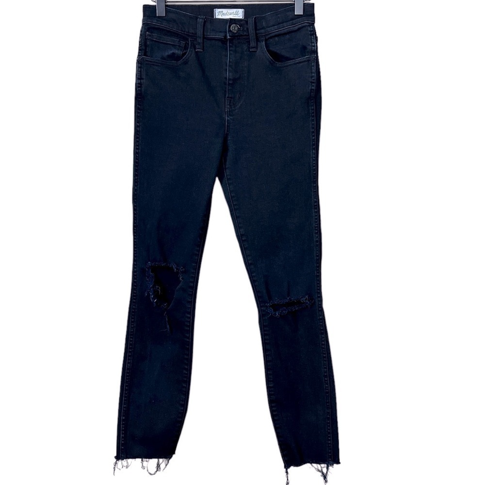 Madewell 10” High Riser Skinny Skinny Raw Hem Ripped Jeans - Picture 3 of 11